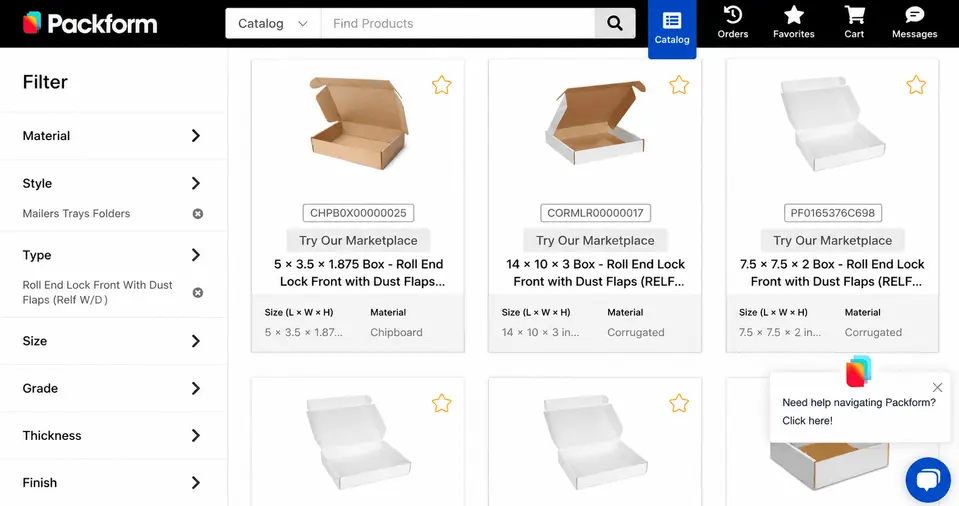 Packform platform interface